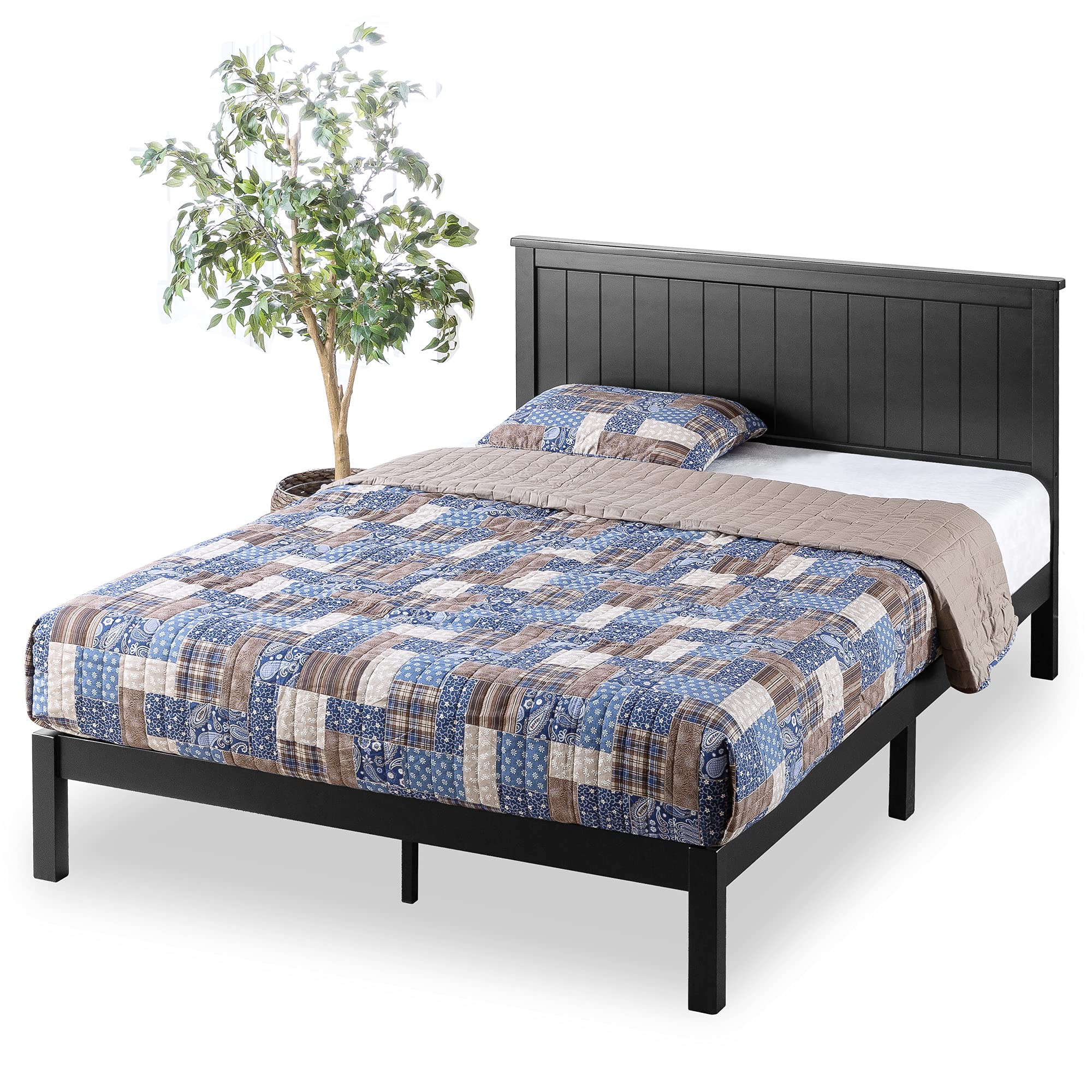 Cottage Style Platform Bed, Queen, Black