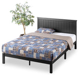 Santiago Wood Platform Bed Frame with Slat Support - Twin, Black