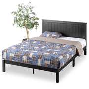 Santiago Wood Platform Bed Frame with Slat Support - Twin, Black