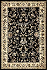 Unique Loom Sialk Hill Collection Area Rug - Washington (4' 1" x 6' 1" Rectangle Black/Gray)