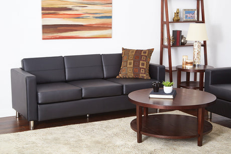 Pacific Sofa with Padded Box Spring Seats and Silver Finish Legs