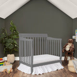 Aden 4-in-1 Convertible Mini Crib In French White, Greenguard Gold Certified, Non-Toxic