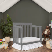 Aden 4-in-1 Convertible Mini Crib In French White, Greenguard Gold Certified, Non-Toxic