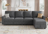 Convertible Sectional Sofa with Storage Seat 6 Seat Sofa with Reversible Chaise U Shaped