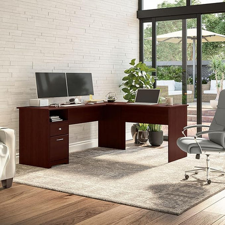 L Shaped Desk with Drawers for Executive and Home Office