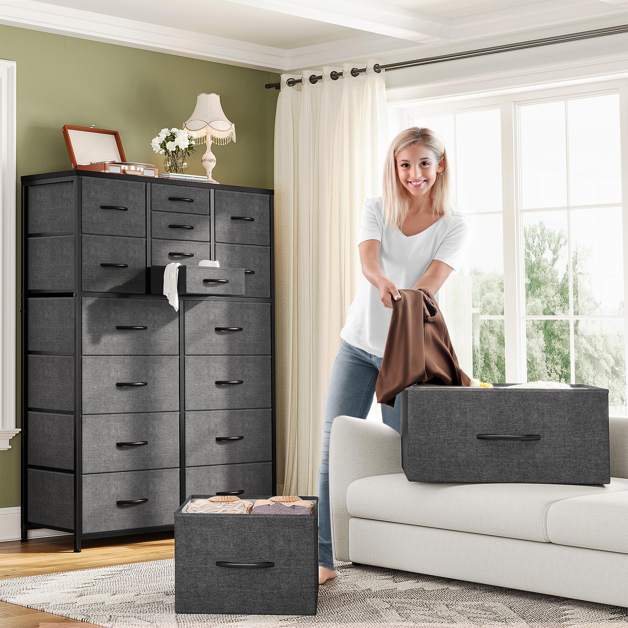 Dresser for Bedroom with 16 Drawers
