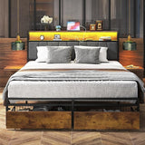 soges Queen Bed Frame with Headboard, Upholstered Bed Frame Queen