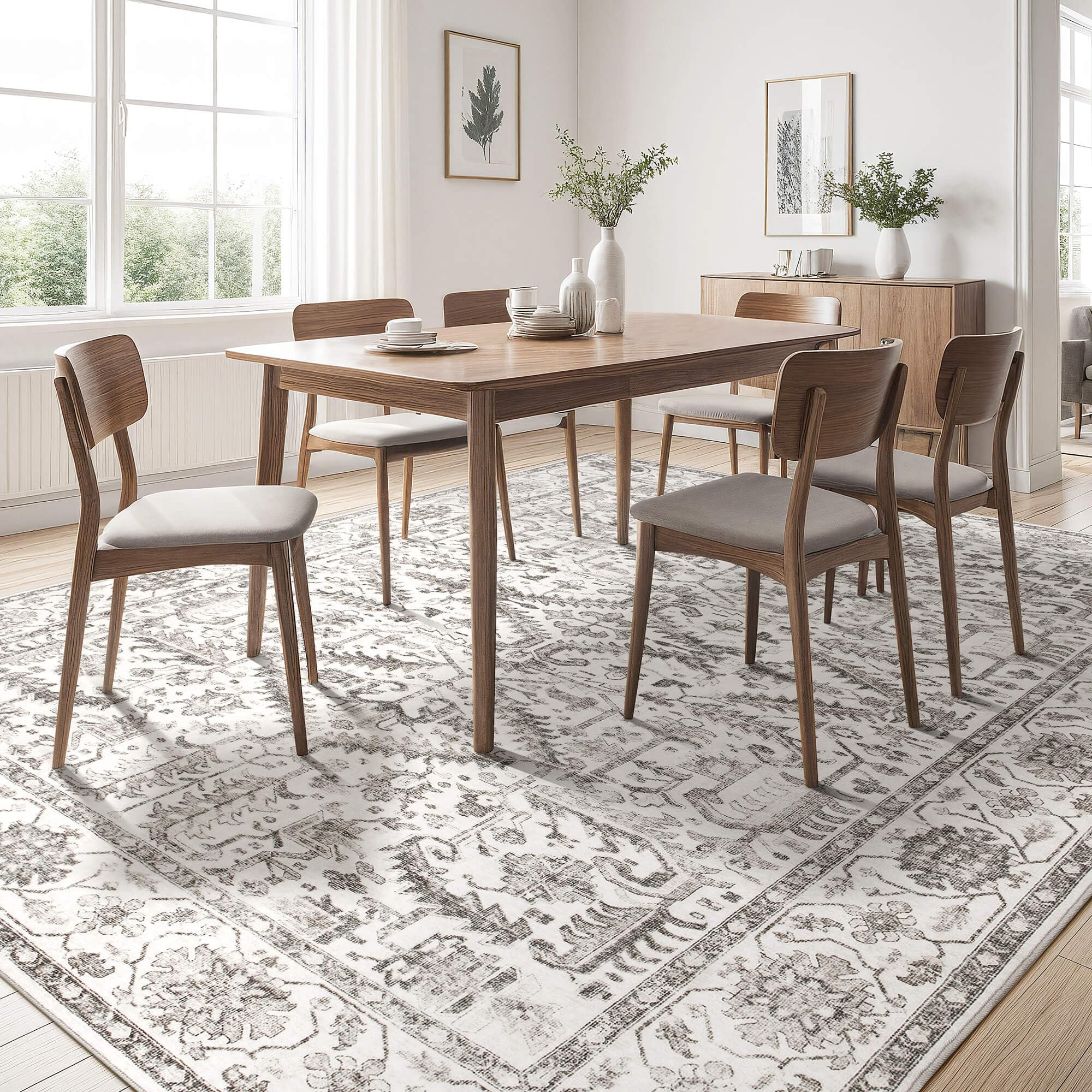 Area Rug for Living Room - Washable Soft Traditional Tribal Rug for Bedroom Dining Room