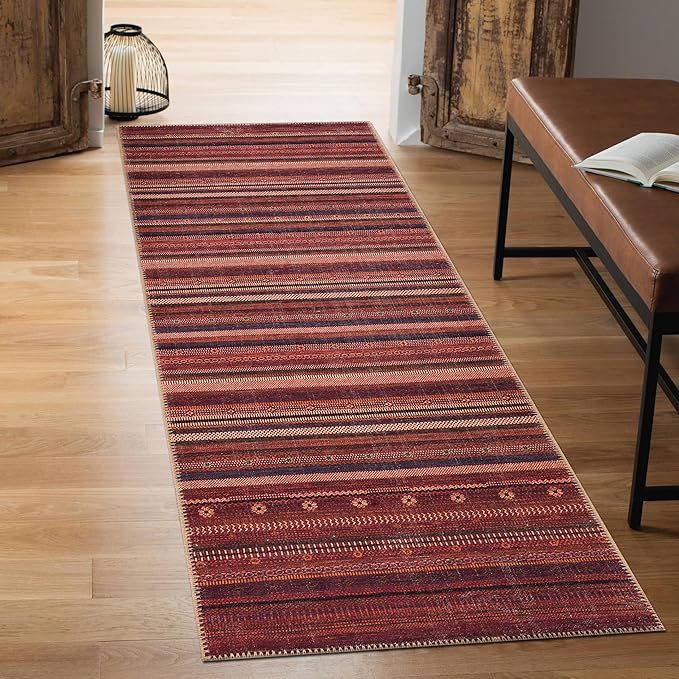 Machine Washable Area Rugs with Non-Slip Backing, Ideal for Hallway, Living Room