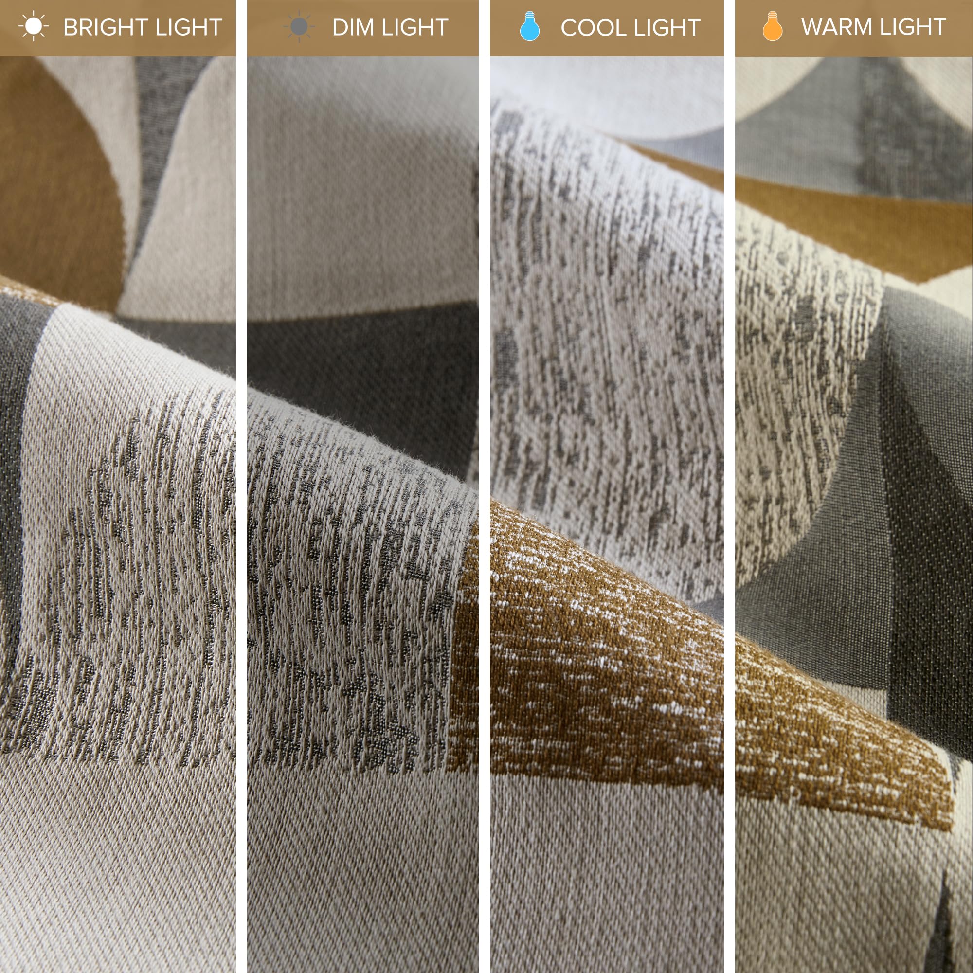 King Comforter Set - Jacquard Scandinavian Geometric Oversized 9 Piece Gold