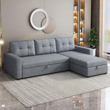 Sleeper Sofa Couch with Pull Out Bed,L Shaped Sleeper Sofa with Storage