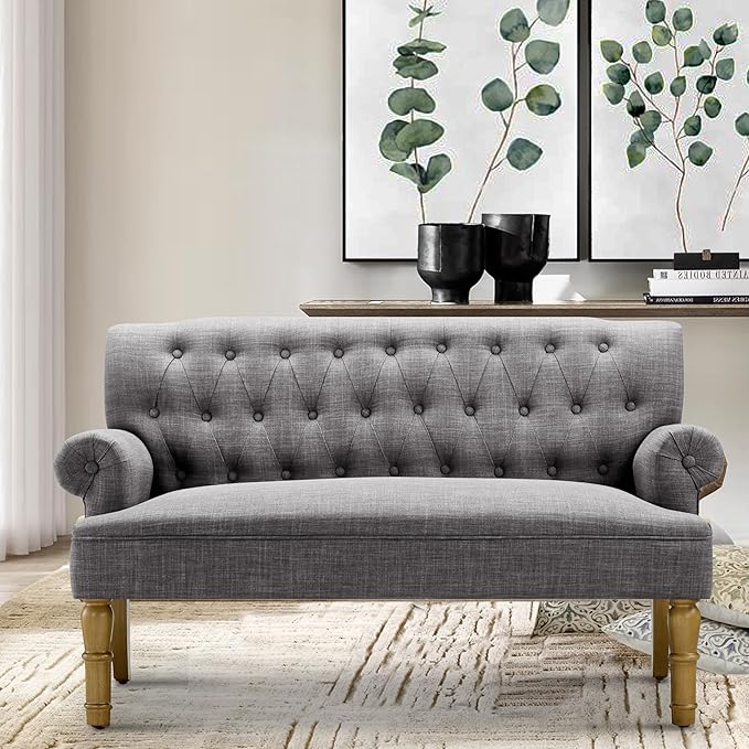 Drennan Loveseat - Sofa for Living Room, Linen, Ash