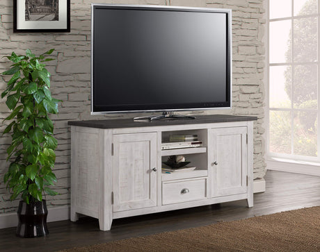 Monterey TV Stand, White with Grey Top