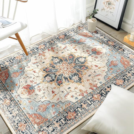 6ft Round Rug, Area Rugs 6ft, Washable Rug, Non-Slip, Rugs for Living Room,