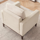 Oversized Accent Chair, Linen Fabric Living Room Chair Modern Reading Chair with Solid