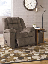 Drakestone Tufted Manual Rocker Recliner with Lumber Heat and Massage, Light Brown