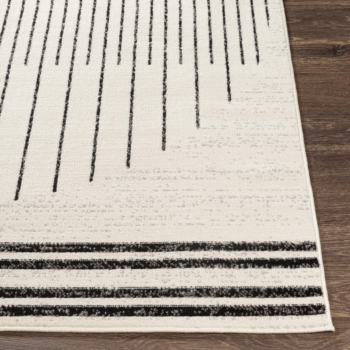 Penrod Modern Geometric Area Rug,7'10" x 10',Black/Ivory