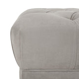 Home Zarya 54-inch Glam Grey Velvet and Brass Tufted Rectangular