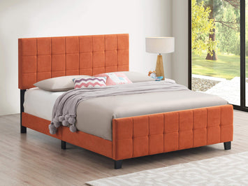 Fairfield Upholstered Panel Bed Orange, Twin