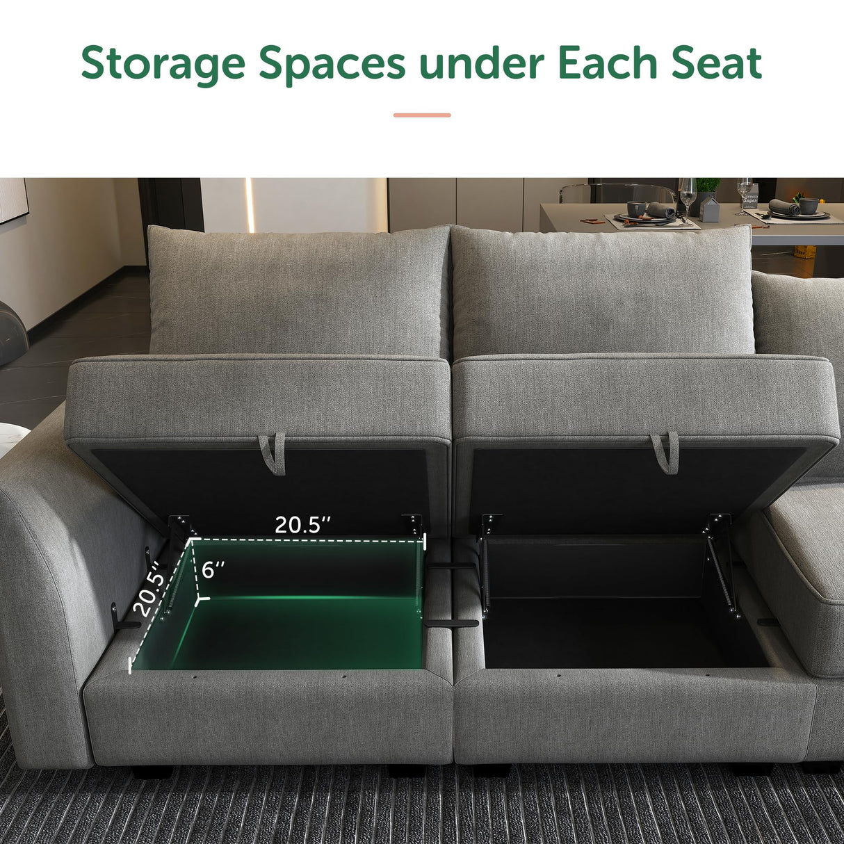 Convertible Modular Sectional Sofa L-Shape Sectional Couch with Reversible Chaise Modular Sofa