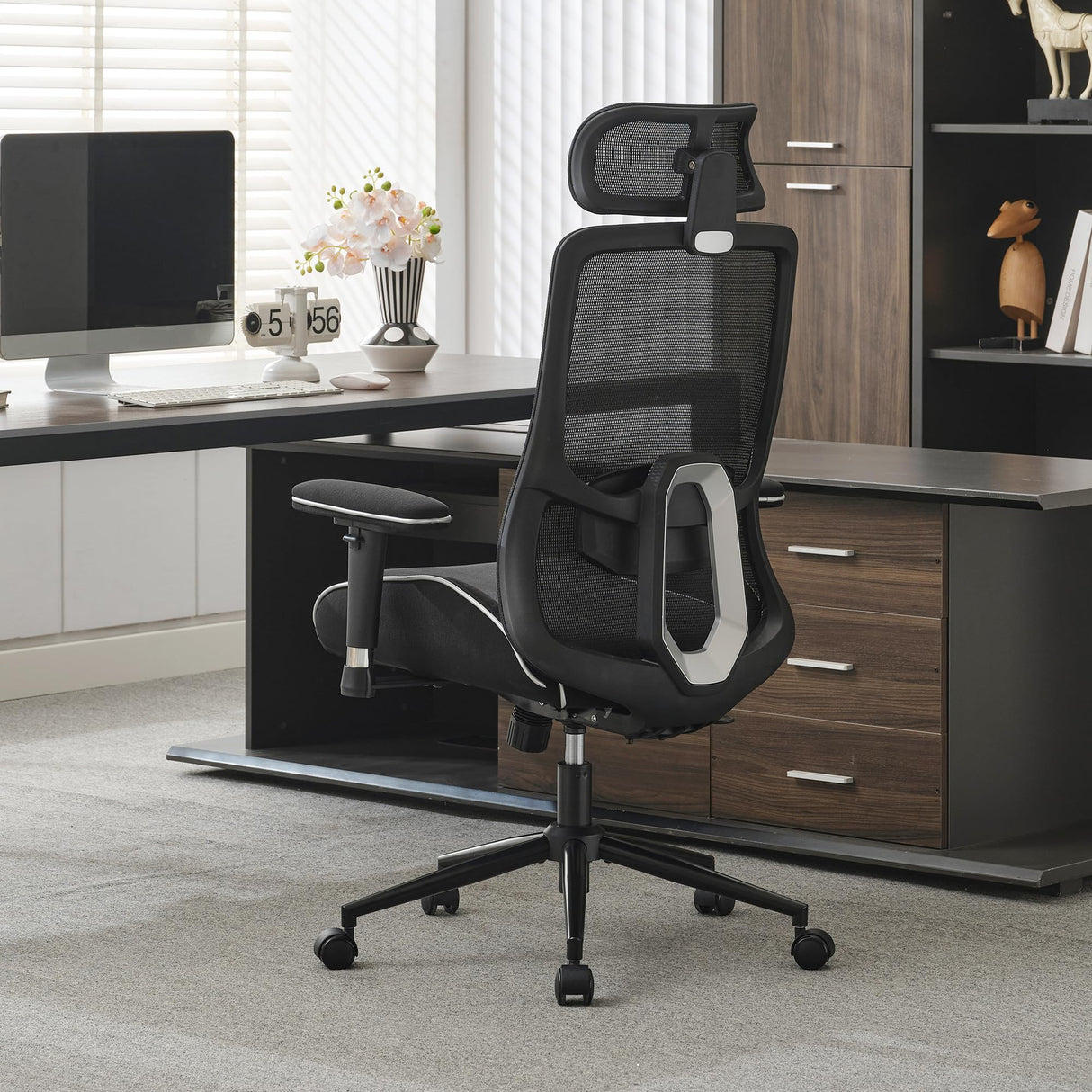 Ergonomic Office Chair, 400 LBS Mesh Office Chair with High Back, 4.33’’ Thicken Seat