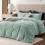 Fluffy Duvet Cover Set - Ultra Soft Plush Shaggy Comforter Cover Queen Size, Warm