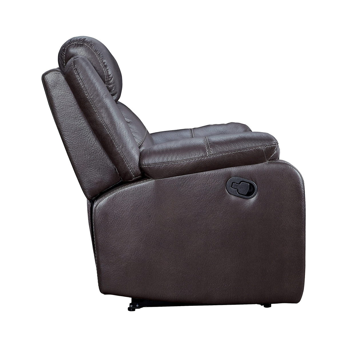 Wall-Hugger Manual Double Lay Flat Reclining Loveseat, Brown