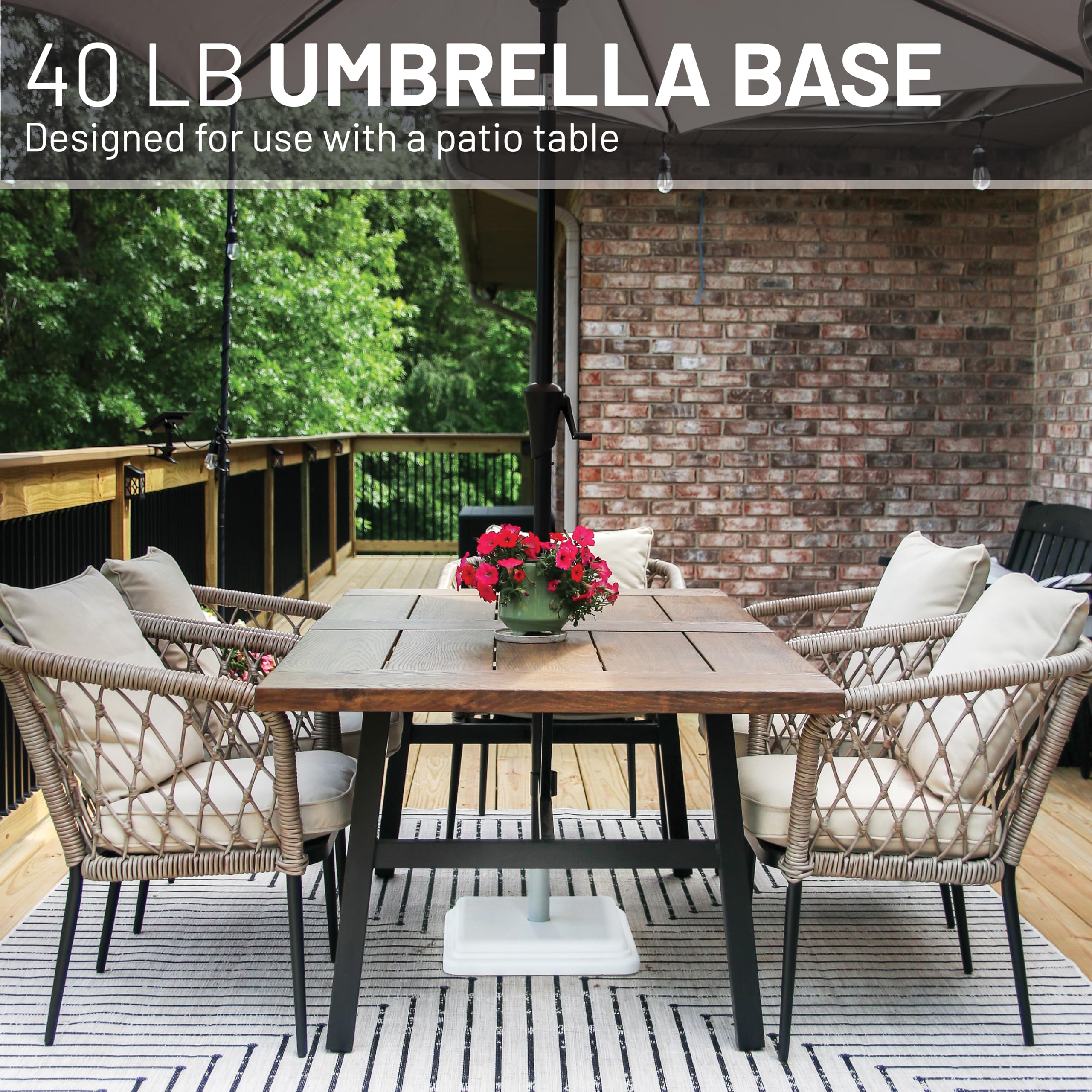 Weight 40 Pound Umbrella Base - Weighted Umbrella base For Use With Patio