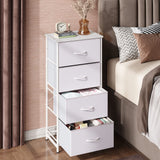 Dresser with 4 Drawers, Storage Tower, Organizer Unit, Fabric Dresser for Bedroom