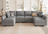 Modular Sectional Sofa U Shaped Sectional Couch with Reversible Chaise Modular Couch