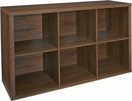 6 Cube Storage Shelf Organizer Bookshelf with Back Panel, Easy Assembly, Wood