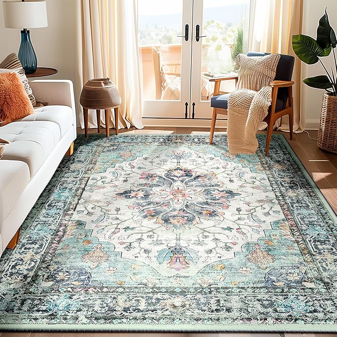 Area Rugs 5x7, Washable Rug, Non-Slip, Rugs for Living Room, Kitchen Rugs, Rugs