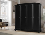 100% Solid Wood Kyle 4-Door Armoire Wardrobe Closet