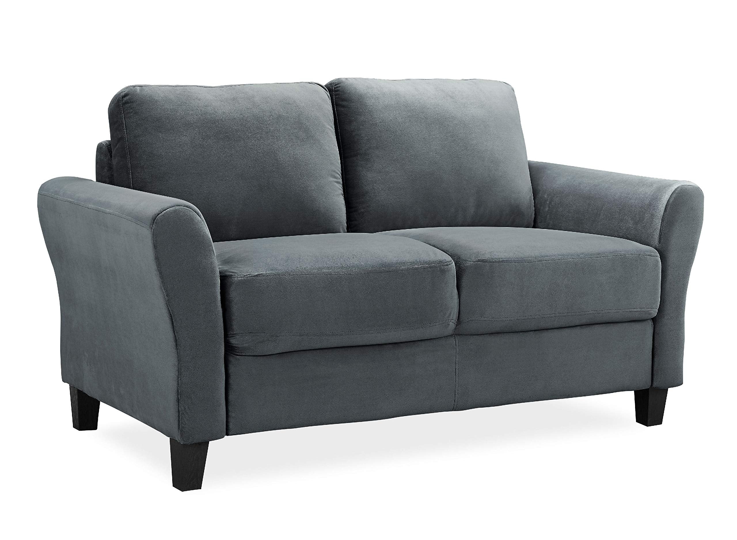 Watford Loveseat with Rolled Arms, Dark Grey