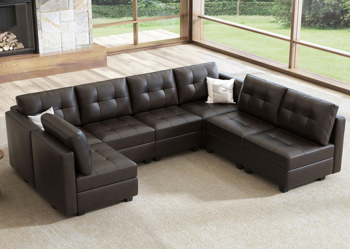 Convertible Sectional Sofa U-Shaped Couch with Soft Modern Cotton Chenille Fabric