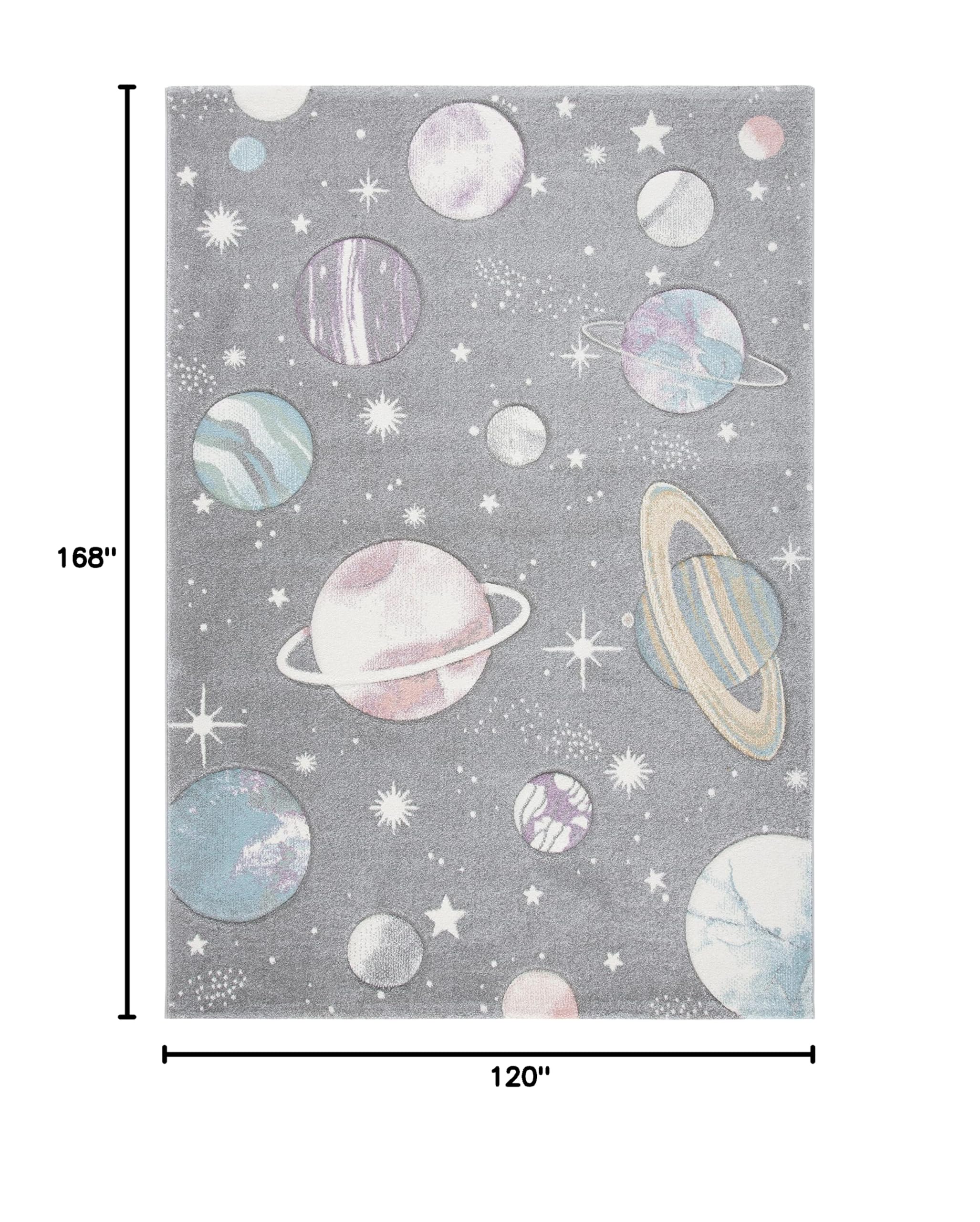 SAFAVIEH Carousel Kids Collection Area Rug - 10' x 14', Grey & Lavender, Non-Shedding & Easy Care, Ideal for High Traffic Areas for Boys & Girls in Playroom, Nursery, Bedroom (CRK103F)