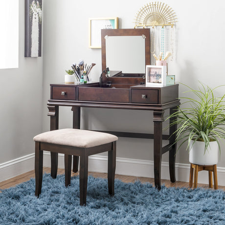 Walnut Vanity Set,30" x 36" x 18"