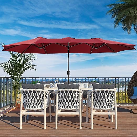 15ft Patio Umbrella with Base Included Outdoor Double-sided Umbrella Extra Large Patioe
