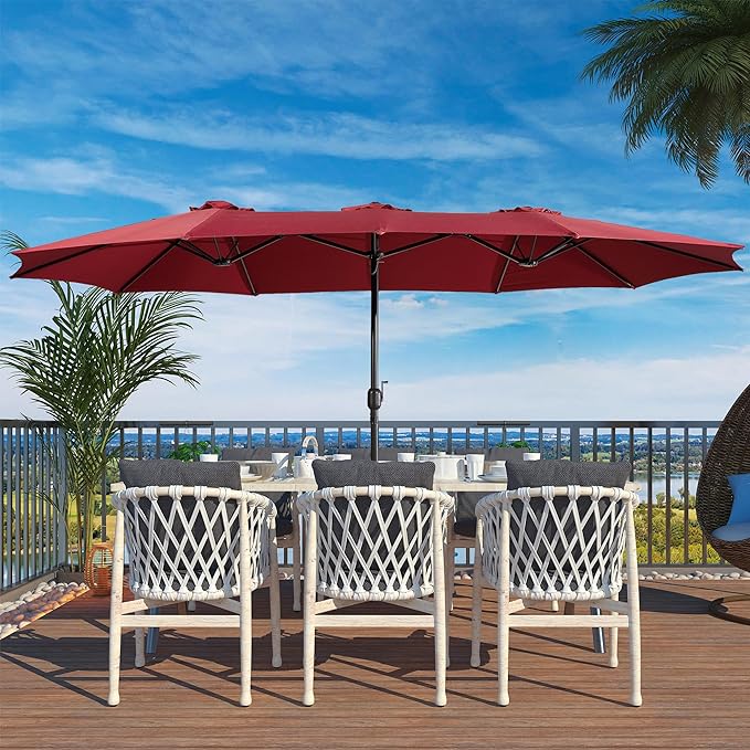 Base Included Outdoor Double-sided Umbrella Extra Large Patio Umbrella Patio Table