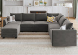 Sectional Sofa Velvet U Shaped Couch with Storage Oversized Modular Sectional Sofa