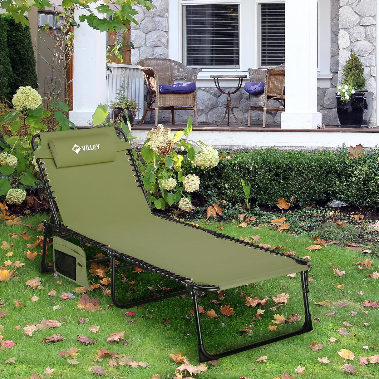 Oversize Chaise Lounge Outdoor, Heavy-Duty Folding Lounge Chair for Outside