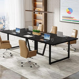 94.5-Inch Conference Table for 10 People, Industrial 8 FT Meeting Table with Two Grommets,