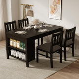 Dining Chairs Set of 4, Solid Wood Dining Room Kitchen Chairs with Padded Cushion