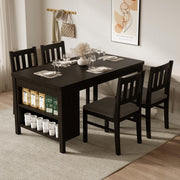Dining Chairs Set of 4, Solid Wood Dining Room Kitchen Chairs with Padded Cushion