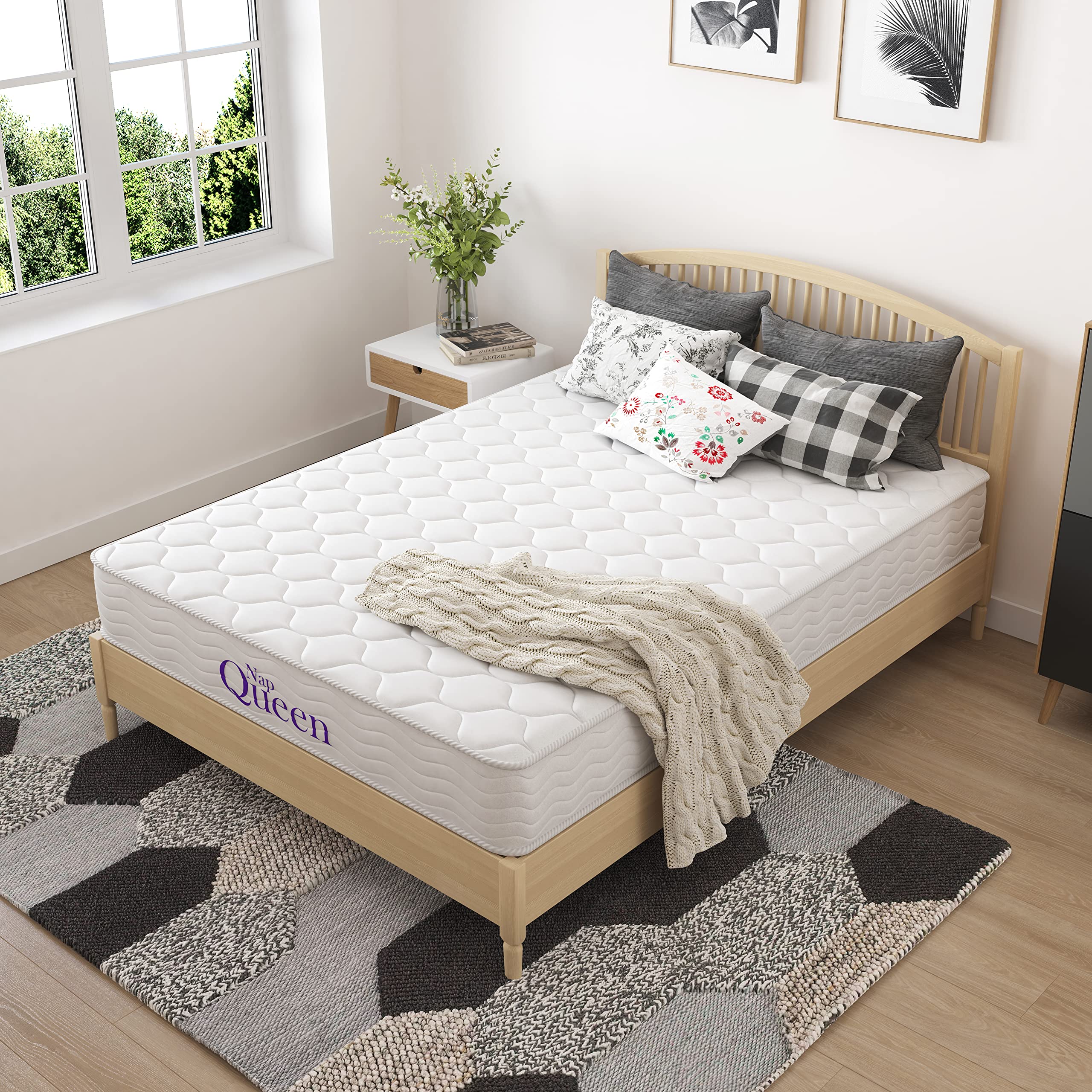 8 Inch Innerspring Twin Size Medium Firm Memory Foam Mattress, Bed in a Box