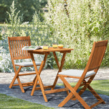 Patio Set 3 Piece Acacia Wood Folding Bistro Set Outdoor Square Table