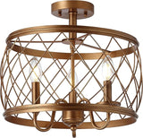 Eleanor 15" 3 Metal LED Semi Flush Mount Ceiling Traditional Dimmable