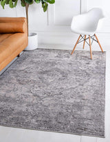 Portland Collection Area Rug - Astoria (5' 3" x 8' Rectangle, Gray/ Ivory)