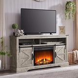 Fireplace TV Stand for 65+ Inch TV, 33" Tall Highboy Farmhouse Entertainment Center