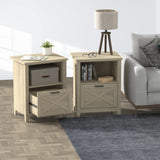 30" Tall Nightstand for King & Queen Bed - FSC-Certified Wood Large Bedside Table